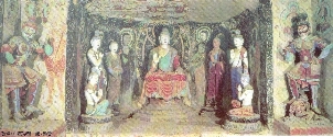 Buddha with Bodhisattvas and deities, Tang, Dunhuang