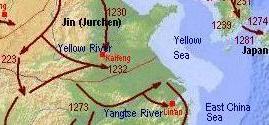 Map The Mongol Conquest of China 蒙古侵華圖